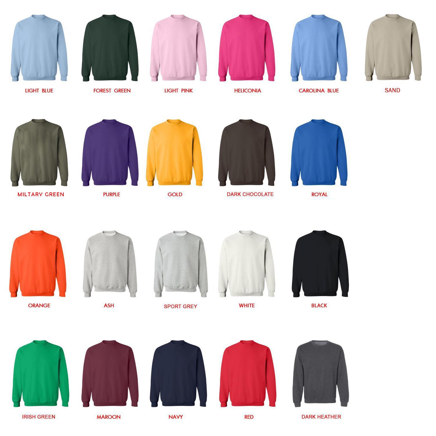 sweatshirt color chart - Castle In The Sky Merch