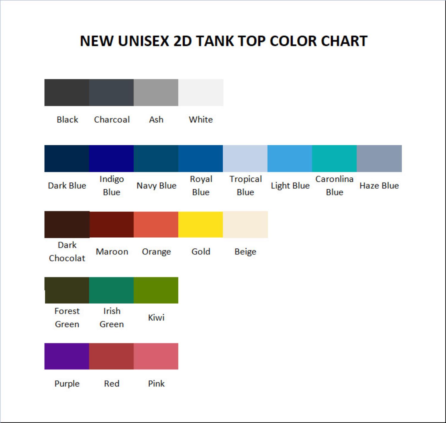 tank top color chart - Castle In The Sky Merch