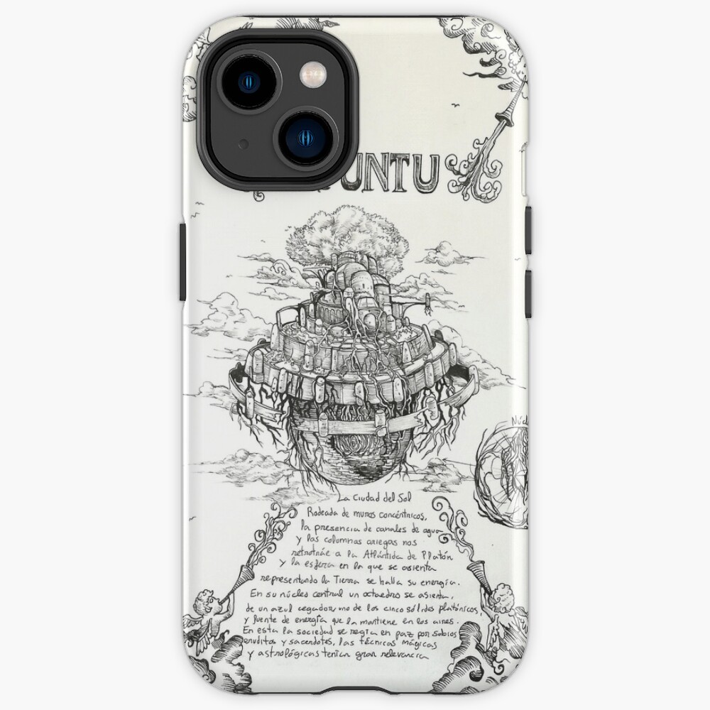 Laputa Blueprint Castle In The Sky Art Iphone Case