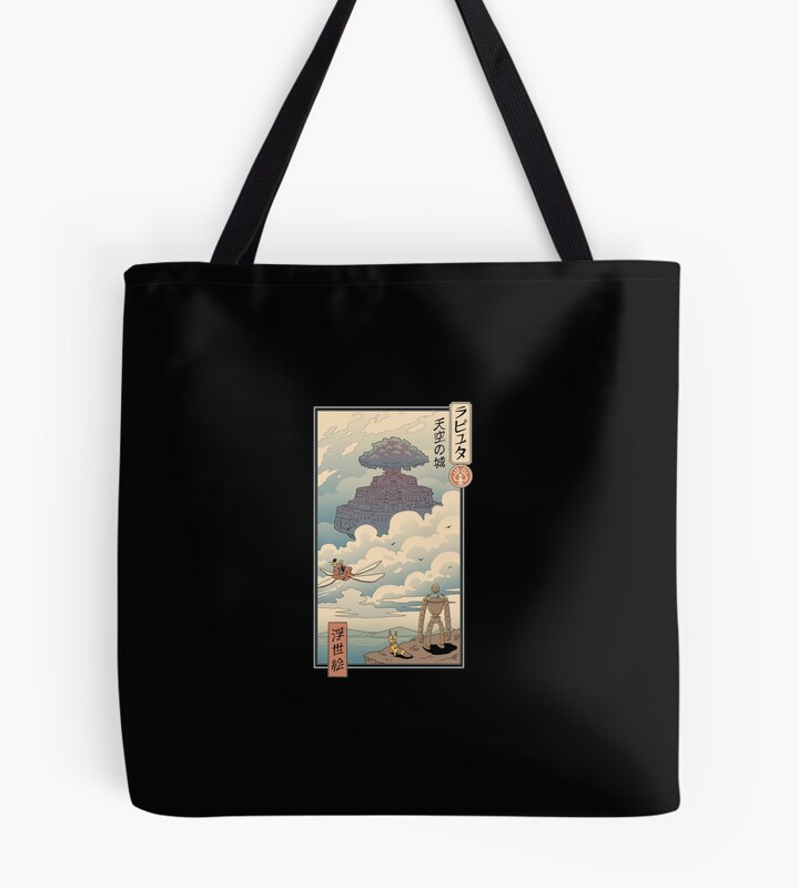 Laputa Ukiyo E Castle In The Sky Tote Bag