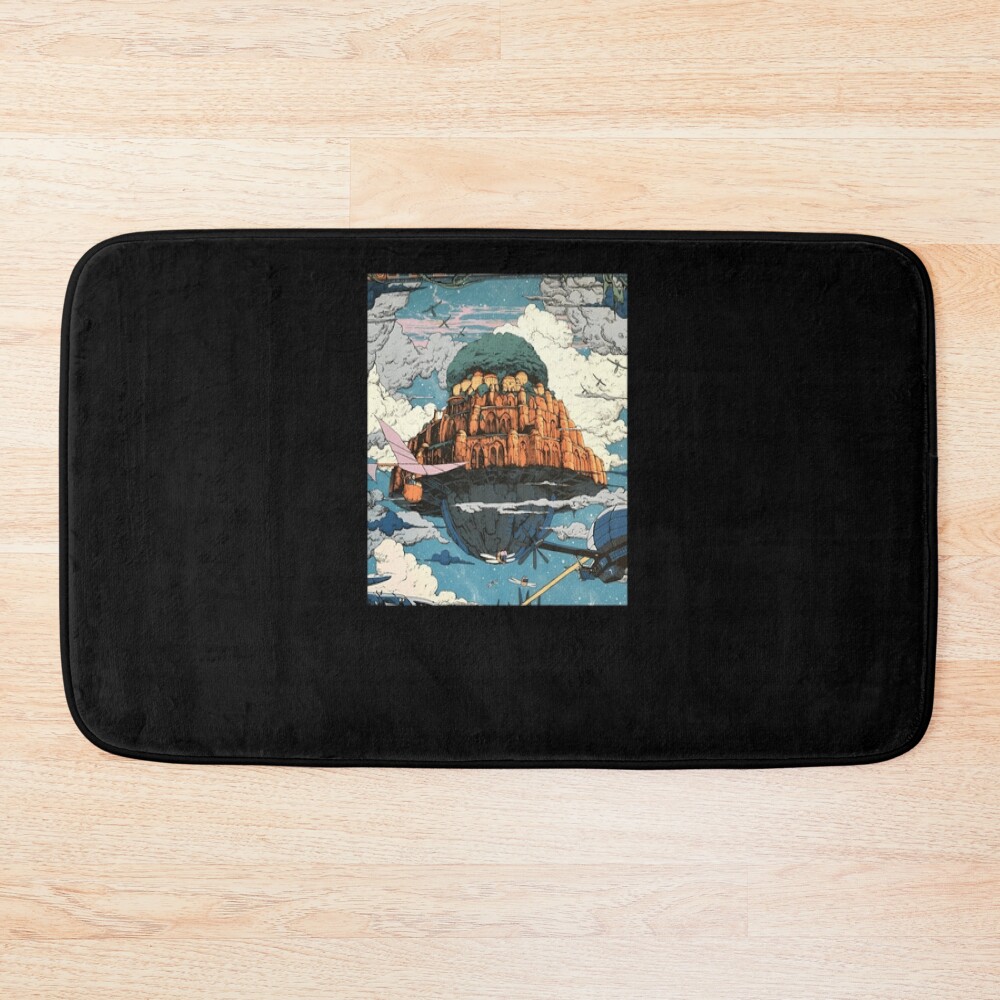 Laputa Robot Guardian Castle In The Sky Bath Mat