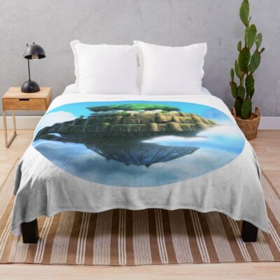 Laputa Lost Kingdom Castle In The Sky Throw Blanket