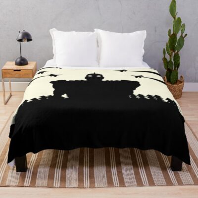 Robot Guardian Castle In The Sky Throw Blanket