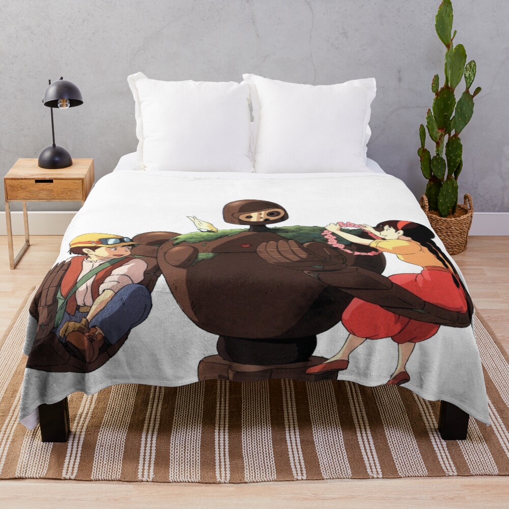 Laputa Robot Soldier Castle In The Sky Throw Blanket