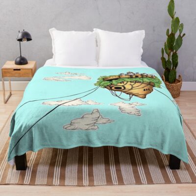 Laputa Sky Island Anime Art Throw Blanket