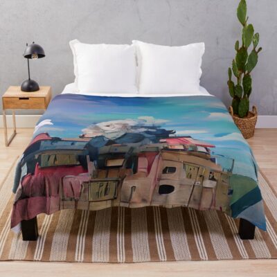Laputa Castle Ruins Castle In The Sky Throw Blanket
