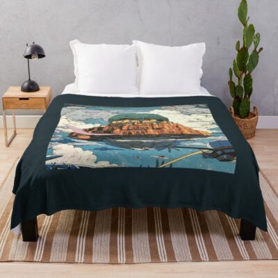 Laputa Robot Guardian Castle In The Sky Throw Blanket