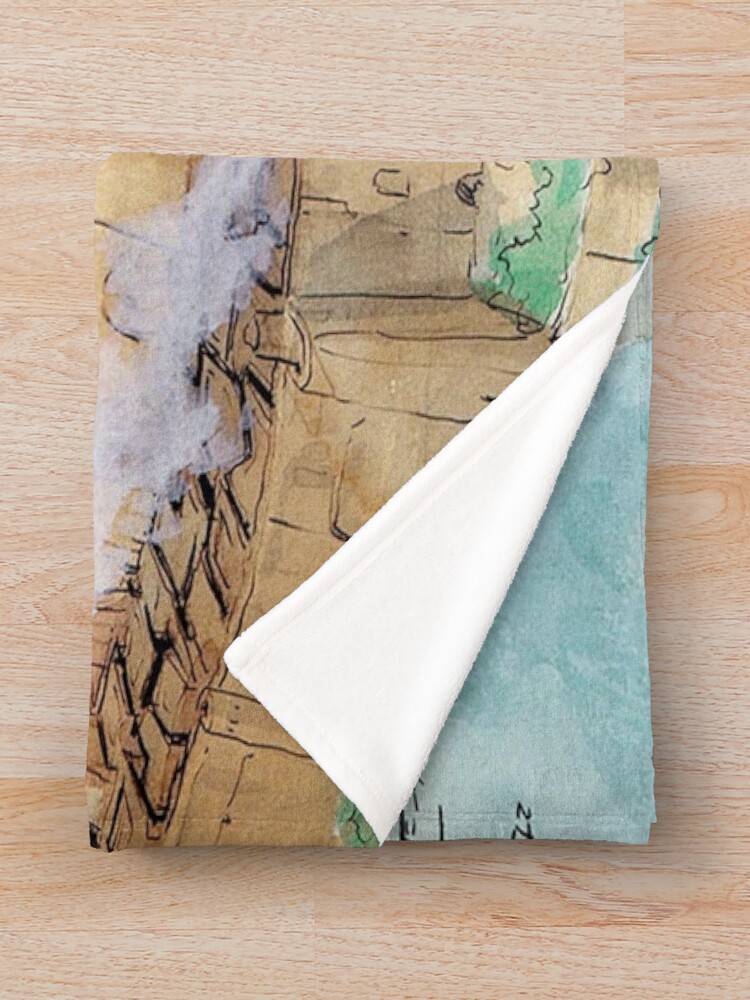 Flying Laputa Castle In The Sky Throw Blanket - Image 2
