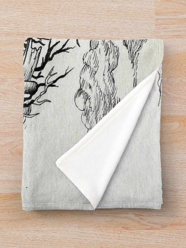 Castle In The Sky Vintage Anime Art Throw Blanket - Image 2