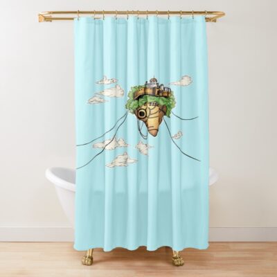 Laputa Sky Island Anime Art Shower Curtain