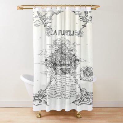 Laputa Blueprint Castle In The Sky Art Shower Curtain