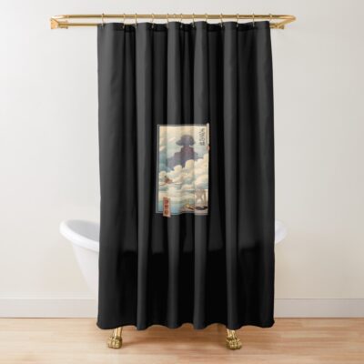 Castle In The Sky Ukiyo E Art Shower Curtain
