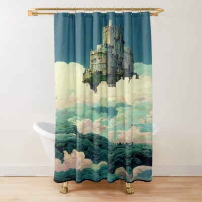 Laputa Floating Castle Castle In The Sky Shower Curtain