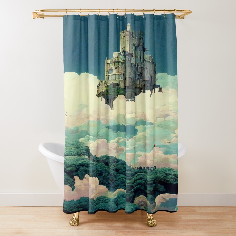 Laputa Floating Castle Castle In The Sky Shower Curtain