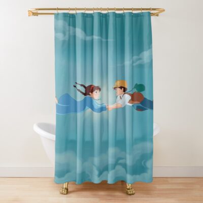 Sheeta And Pazu Castle In The Sky Shower Curtain