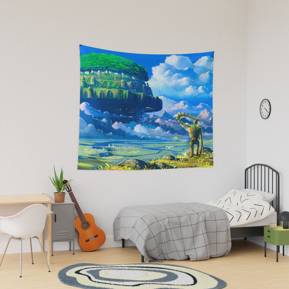 Castle Above The Clouds Laputa Tapestry