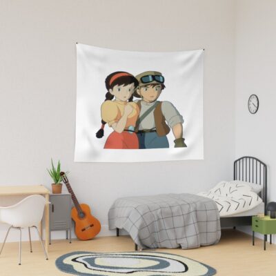 Sheeta And Pazu Adventure Laputa Tapestry