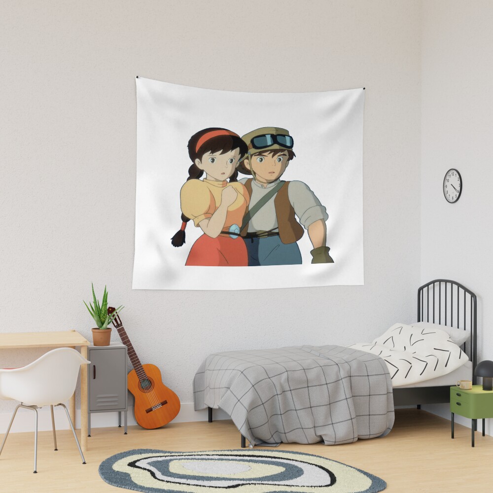 Sheeta And Pazu Adventure Laputa Tapestry