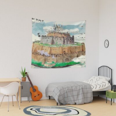 Flying Laputa Castle In The Sky Tapestry