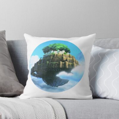 Laputa Lost Kingdom Castle In The Sky Throw Pillow
