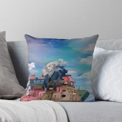Laputa Castle Ruins Castle In The Sky Throw Pillow