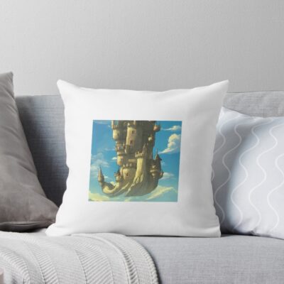 Studio Ghibli Castle In The Sky Throw Pillow