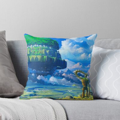 Castle Above The Clouds Laputa Throw Pillow